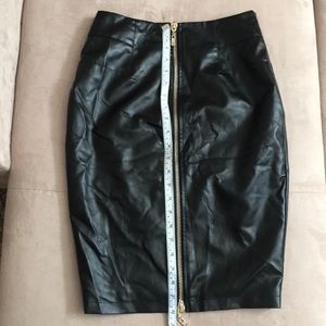 Black faux leather skirt Medium
